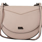 Elegant Mauve Light Pink Leather Shoulder Bag