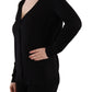 Elegant Black V-Neck Wool Pullover