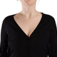 Elegant Black V-Neck Wool Pullover