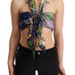 Sumptuous Silk Halter Cropped Top - Multicolor