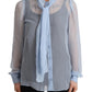 Elegant Silk Ascot Collar Blouse