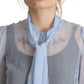 Elegant Silk Ascot Collar Blouse