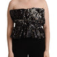 Elegant Strapless Sequined Top