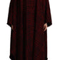 Elegant Red & Black Long Sleeve Overcoat Jacket