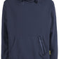 Blue Cotton Blend Hooded Sweatshirt with Front Pocket