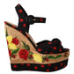 Multicolor Silk Blend Platform Heels