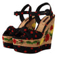 Multicolor Silk Blend Platform Heels