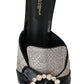 Crystal-Embellished Exotic Leather Sandals