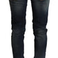 Chic Dark Blue Slim Fit Denim for Style Aficionados