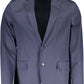 Blue Cotton Men Jacket