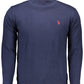 Blue Cotton Men Sweater