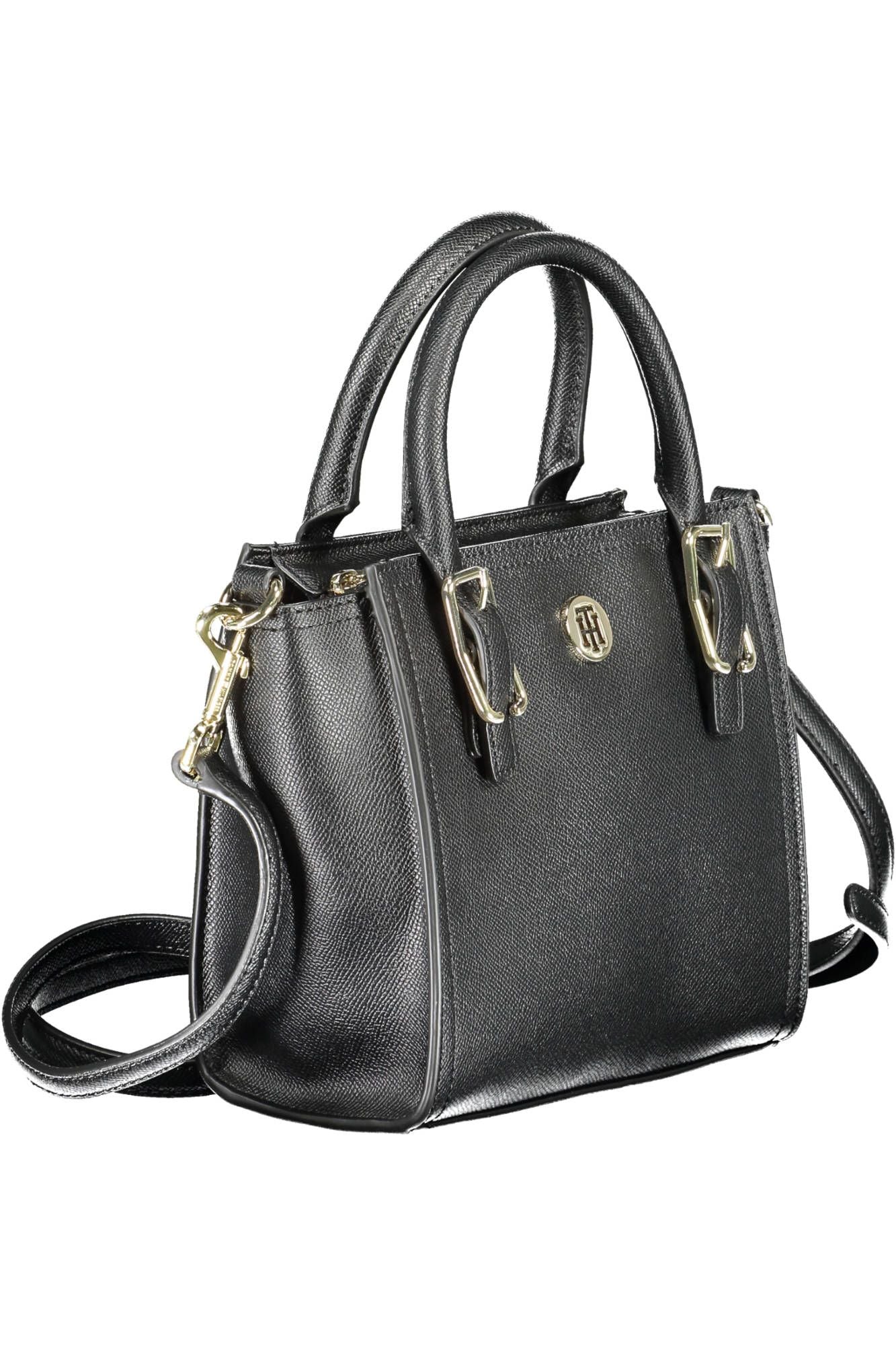 Black Polyethylene Women Handbag