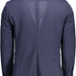 Blue Polyester Men Jacket