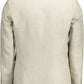 Beige Linen Classic Jacket with Logo Detailing