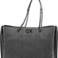 Black Polyester Women Handbag