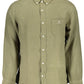 Green Linen Men Shirt