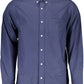 Blue Cotton Men Shirt