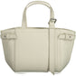 White Polyester Women Handbag