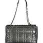 Black Polyester Women Handbag