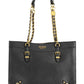 Black Polyethylene Women Handbag