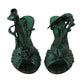 Emerald Exotic Leather Heeled Sandals