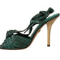 Emerald Exotic Leather Heeled Sandals