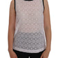 Elegant White Nylon Tank Top