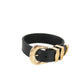 Medusa Western Buckle Smooth Leather Gold Plated Brass Gold Bracelet