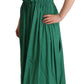 Elegant Deep Green Sleeveless A-Line Dress