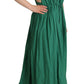 Elegant Deep Green Sleeveless A-Line Dress