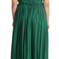 Elegant Deep Green Sleeveless A-Line Dress