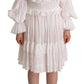 Elegant Off-Shoulder Ruffled Dress in White