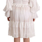 Elegant Off-Shoulder Ruffled Dress in White