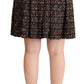 Chic Brown A-line Pleated Mini Skirt