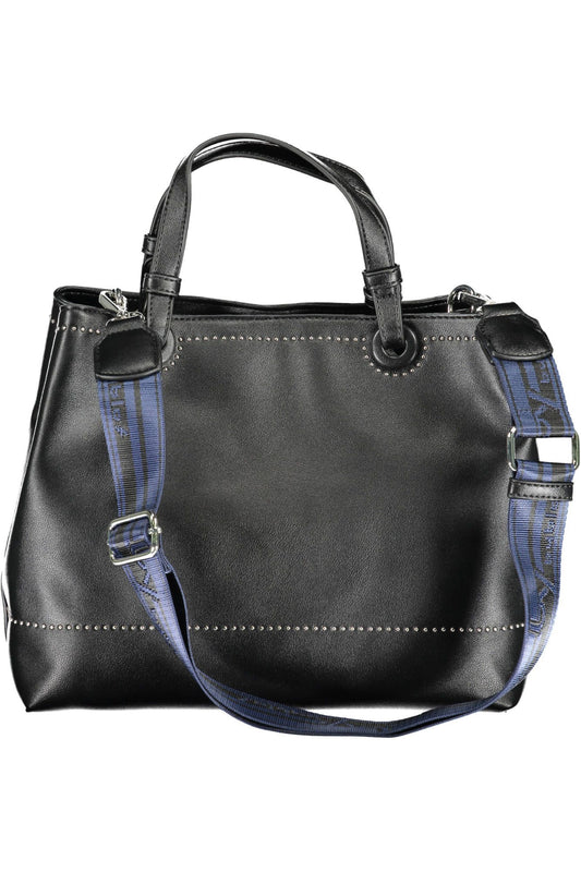 Black Polyethylene Women Handbag