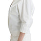 Chic White Cotton Blend Blazer