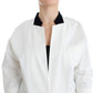 Chic White Cotton Blend Blazer