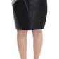 Elegant Leather Liza Skirt in Black and Gray