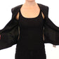 Elegant Silk-Blend Black Blazer with Scarf Back Detail