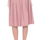 Elegant Pleated Knee-length Skirt in Pink and Gray