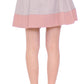 Sleek Pleated Mini Skirt in Pink and Gray