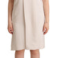 Chic Beige Sleeveless Shift Dress