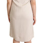 Chic Beige Sleeveless Shift Dress