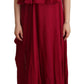 Elegant Silk Sleeveless Ruffled Maxi Dress