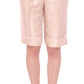 Exclusive Beige Brocade Above Knee Shorts