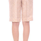 Exclusive Beige Brocade Above Knee Shorts