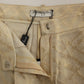 Exclusive Beige Brocade Above Knee Shorts