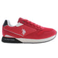 Red Polyester Men Sneaker