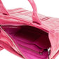 The Shiny Crinkle Mini Tote Magenta Leather Crossbody Handbag Purse