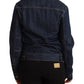 Elegant Dark Blue Denim Jacket